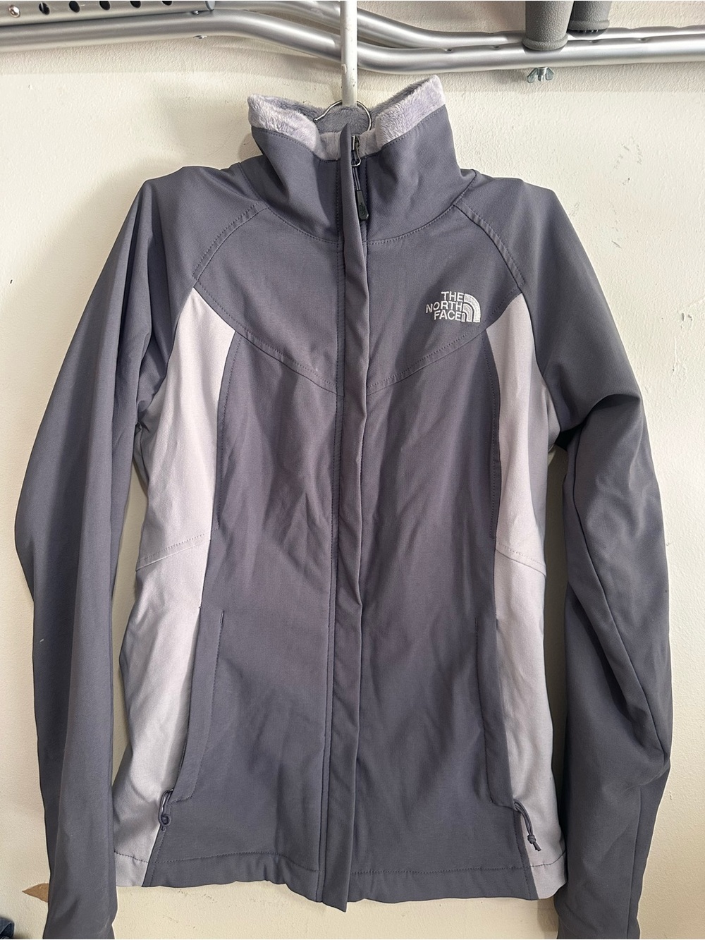 The North Face Women's Gray and Light Gray Utility Softshell Jacket